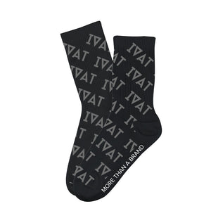 Repeat Black/Grey Logo Socks