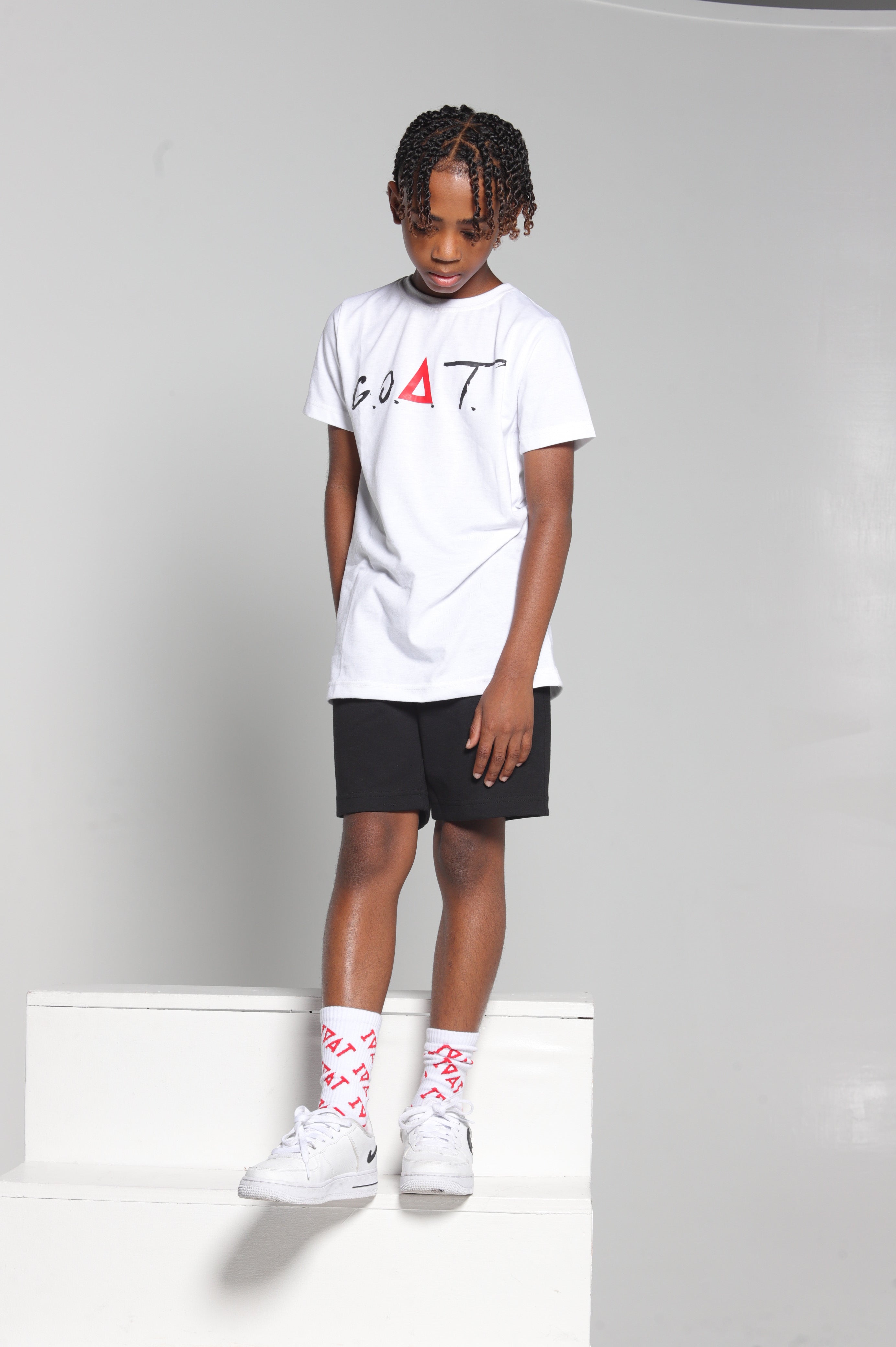 Youth Serious G.O.A.T. Tee White